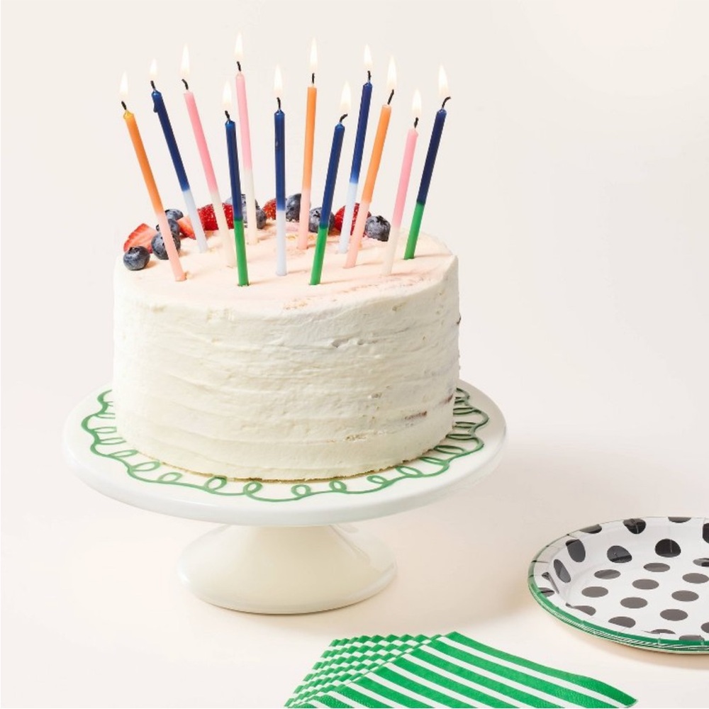 Kate Spade New York x Target White & Green ceramic Cake stand & plates set - Picture 1 of 7